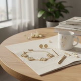 White Encrusted Quatrefoil 5 Motif Chain Bracelet