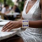 SGRHO Greek Rhinestone 2 inch Gold Cuff Bracelet