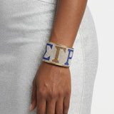 SGRHO Greek Rhinestone 2 inch Gold Cuff Bracelet