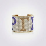 SGRHO Greek Rhinestone 2 inch Gold Cuff Bracelet
