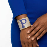 SGRHO Greek Rhinestone 2 inch Gold Cuff Bracelet