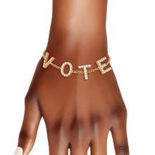 Cargar imagen en el visor de la galería, Bracelet VOTE Rhinestone Gold Chain for Women
