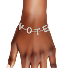Cargar imagen en el visor de la galería, Bracelet VOTE Rhinestone Silver Chain for Women
