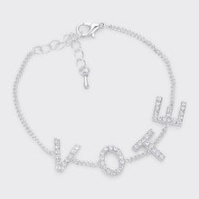 Cargar imagen en el visor de la galería, Bracelet VOTE Rhinestone Silver Chain for Women

