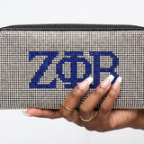 ZPB Greek Rhinestone Encrusted Zipper Wallet