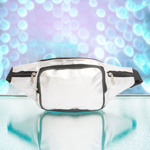 Cargar imagen en el visor de la galería, Fanny Pack 80&#39;s Silver 5 Pocket Waist Bag Women
