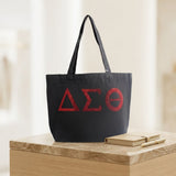 Delta Sigma Theta Rhinestone Black Canvas Tote