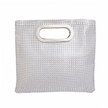 Cargar imagen en el visor de la galería, Handbag Silver Rhinestone Mesh Square Clutch Women
