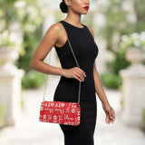 DST Sorority Pride Graphic Print Fold Over Clutch