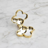 Mini Gold Quatrefoil Sparkle Crossbody Compact