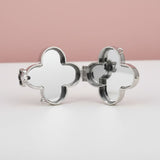 Mini Silver Quatrefoil Sparkle Crossbody Compact