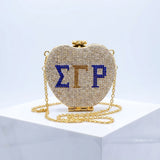 SGRHO Mini Rhinestone Heart Crossbody Compact