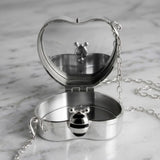 DST Mini Rhinestone Heart Crossbody Compact