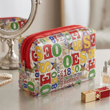 OES Multicolor Clear Graphic Print Makeup Pouch