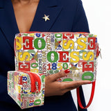 OES Multicolor Clear Graphic Print Makeup Pouch