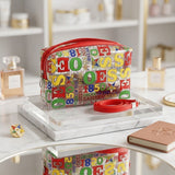 OES Multicolor Clear Graphic Print Makeup Pouch