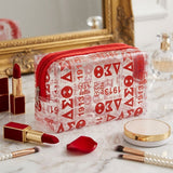 DST Red and Clear Graphic Print Makeup Pouch