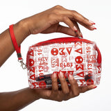 DST Red and Clear Graphic Print Makeup Pouch