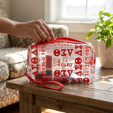 DST Red and Clear Graphic Print Makeup Pouch