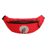Fanny Pack Red Afro Rhinestone Bag for Women