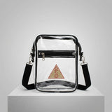 DST Black and Clear Greek Stadium Crossbody Bag
