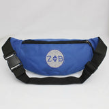 ZPB Blue Canvas Greek Triple Pocket Fanny Pack