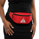 DST Red Canvas Greek Triple Pocket Fanny Pack