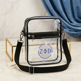 Zeta Phi Beta Clear Rhinestone Stadium Bag