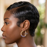 Sigma Gamma Rho Rhinestone Chain Hoop Earrings