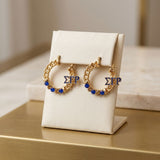 Sigma Gamma Rho Rhinestone Chain Hoop Earrings