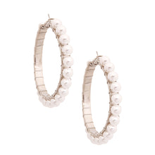 Cargar imagen en el visor de la galería, White Wire Wrapped Hoops
