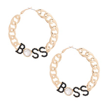 Load image into Gallery viewer, Gold Boss Chain Hoops
