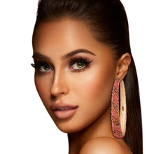 Load image into Gallery viewer, Pink Stripe Crusted Hoops
