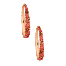 Load image into Gallery viewer, Pink Stripe Crusted Hoops

