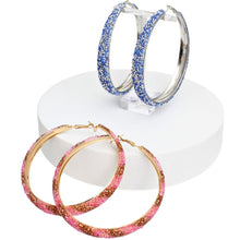 Load image into Gallery viewer, Pink Stripe Crusted Hoops

