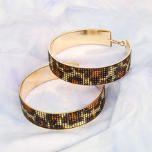 Load image into Gallery viewer, Leopard Wide Metal Hoops
