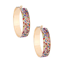 Load image into Gallery viewer, Multi Color Wide Metal Hoops
