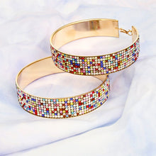 Load image into Gallery viewer, Multi Color Wide Metal Hoops
