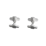 Black Clover Silver Stud Earrings with Omega Back