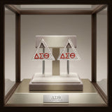 DST Delta Pyramid Greek Rhinestone Stud Earrings