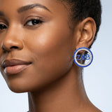 ZPB Circle Greek Rhinestone Stud Earrings