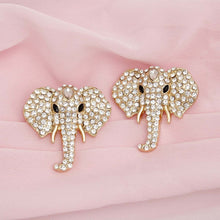 Load image into Gallery viewer, Studs Gold Glam Pave Elephant Head Earrings Women
