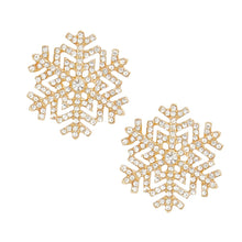 Cargar imagen en el visor de la galería, Stud Radiating Snowflake Gold Earrings for Women
