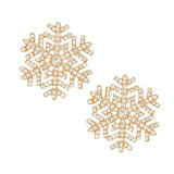 Stud Radiating Snowflake Gold Earrings for Women