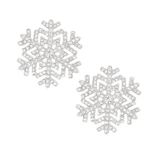 Cargar imagen en el visor de la galería, Stud Radiating Snowflake Silver Earrings for Women

