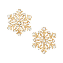 Cargar imagen en el visor de la galería, Stud Stellar Snowflake Gold Earrings for Women
