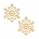Stud Stellar Snowflake Gold Earrings for Women