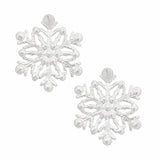 Stud Stellar Snowflake Silver Earrings for Women