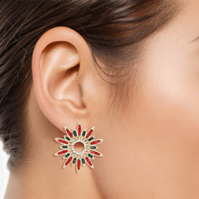 Cargar imagen en el visor de la galería, Stud Celestial Star Red Green Earrings for Women
