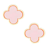 Studs Gold Pink Quatrefoil Clover Earrings Women